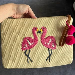 Old Navy flamingo large clutch